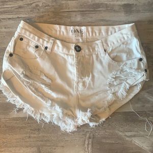 One teaspoon button down bandit Jean shorts